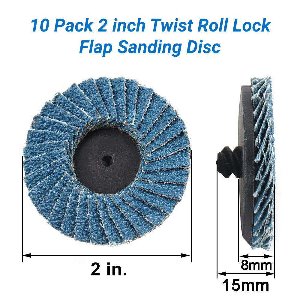 10Pcs 2in Flap Disc 40Grit T27 Zirconia Alumina Grinding Sanding Sandpaper Wheel