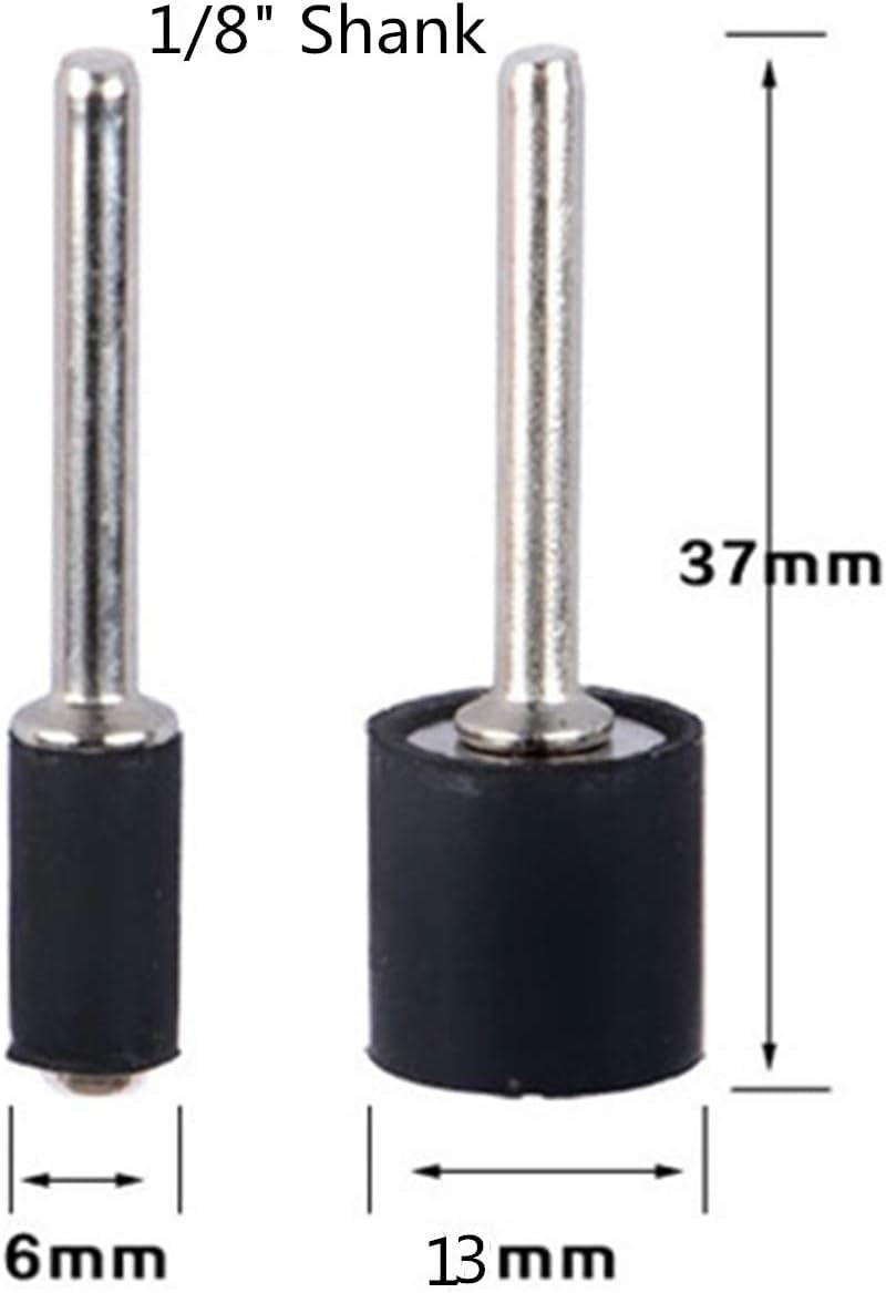 12 Pcs 1/4 Inch Rubber Mandrel Sand Drum Holder 1/8 Inch Shank for Dremel Rotary