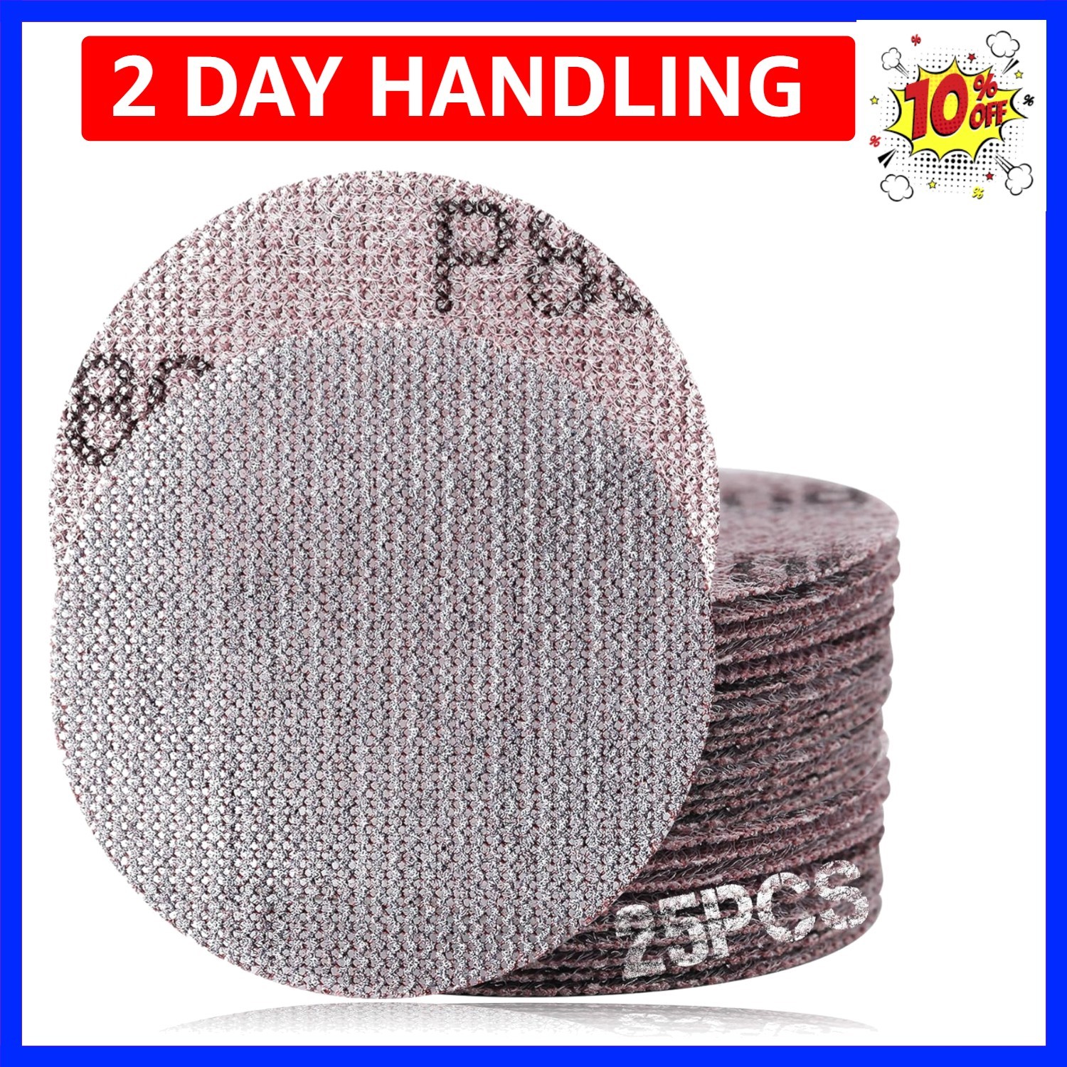 3-Inch 80 Grit Mesh Abrasive Dust Free Sanding Discs, Virtually Dust-Free, Bo…