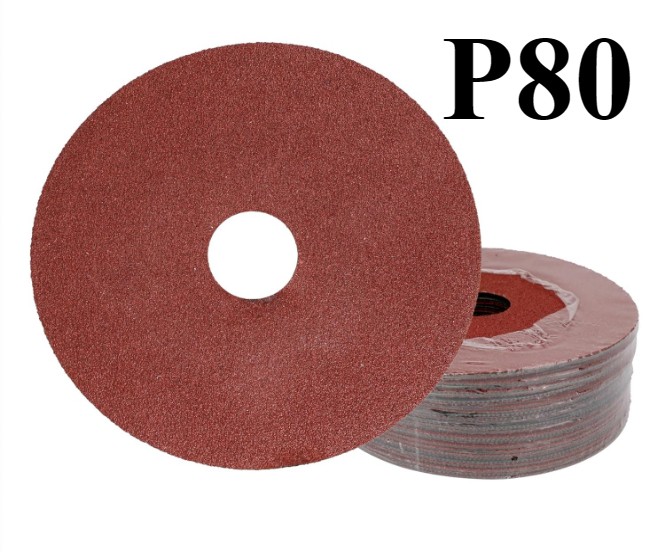 25PCS 4-1/2″ 80Grit Aluminum Oxide Resin Fiber Grinding Sanding Discs for Metals