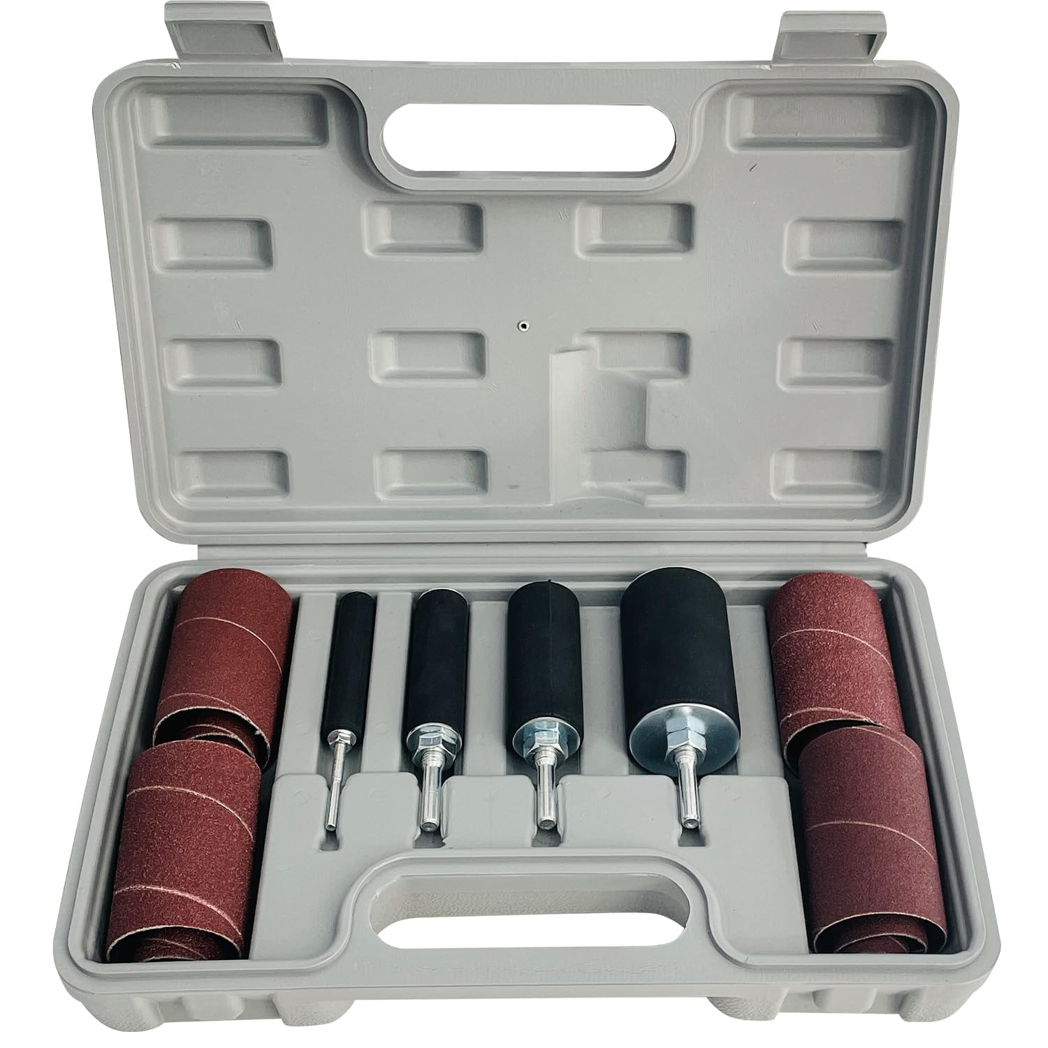20Pcs Drill Press Sanding Drum Kit 80 120 Grit Sleeves Rubber Drum Woodworking