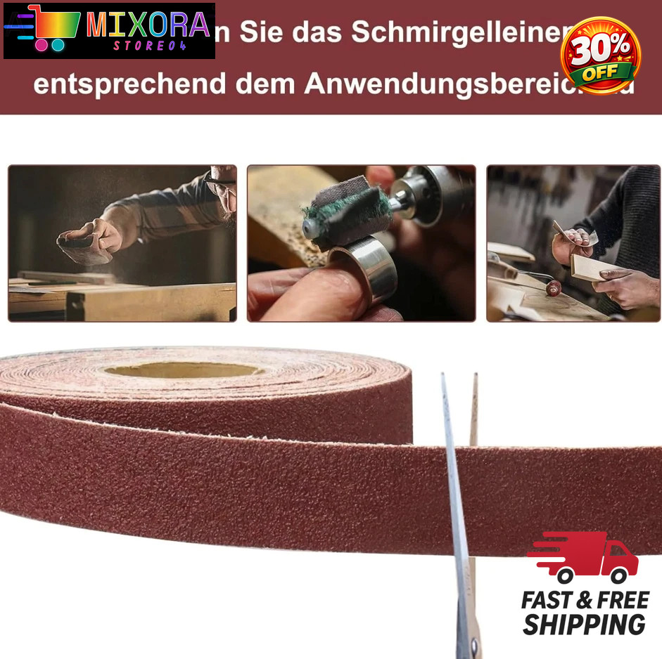 1pc 5M Emery Cloth Sandpaper Roll 1Inch Wood Metal Polishing Tape – NEW