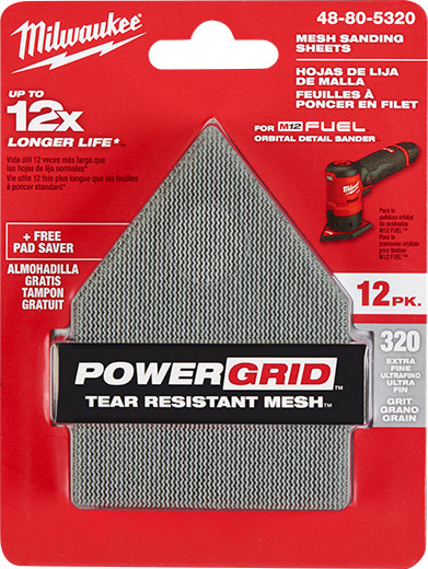 Milwaukee 48-80-5320 320 Grit Mesh Sanding Sheets