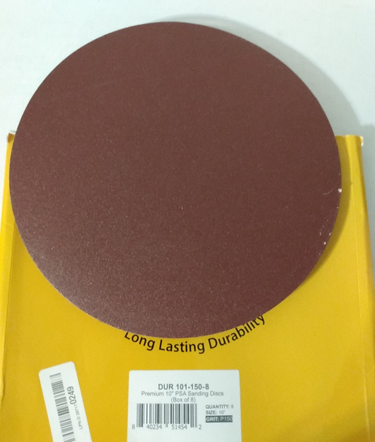 PSA P-150 Sanding Discs10 Inch, Dura Gold Self Adhesive Peel & Stick 8 Pack
