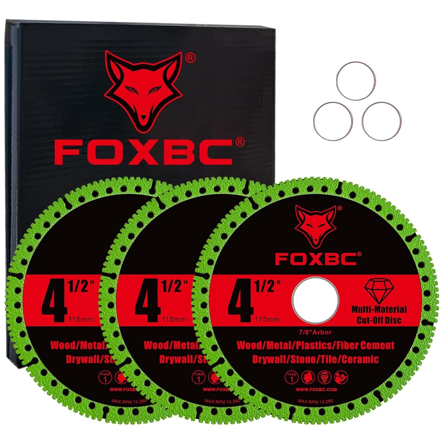 4-1/2 Inch Indestructible Multi-Material Cut Off Disc for Angle Grinders, 7/8…