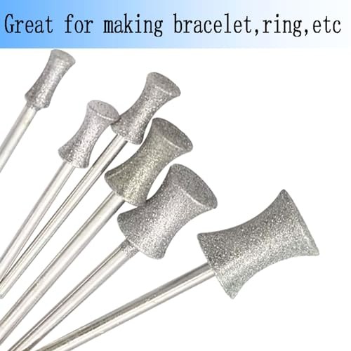 6 Pcs Concave Arc Diamond Burs – Coarse Grit Diamond 80# Bracelet Making Burr