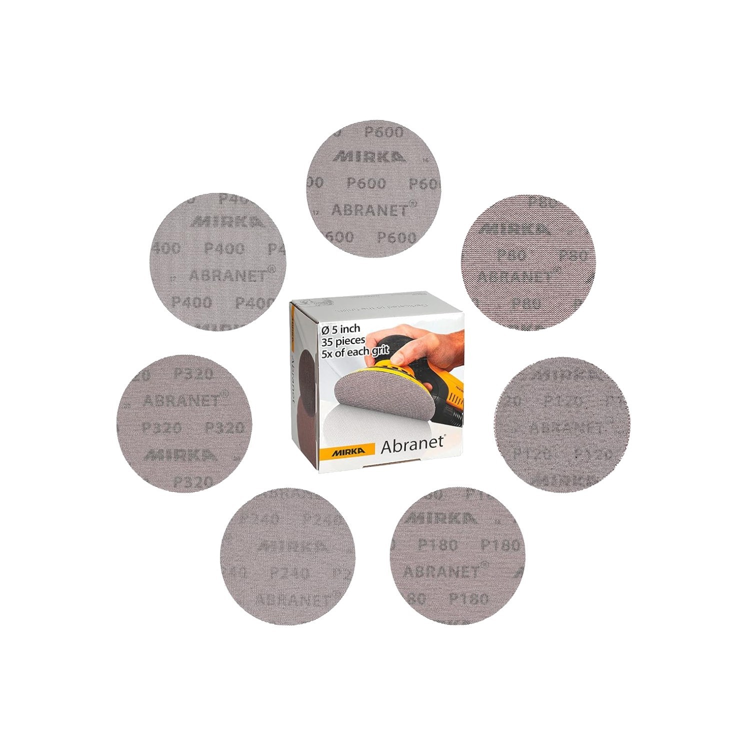 Innovative Abranet Hook and Loop Sanding Discs, 35-Pack