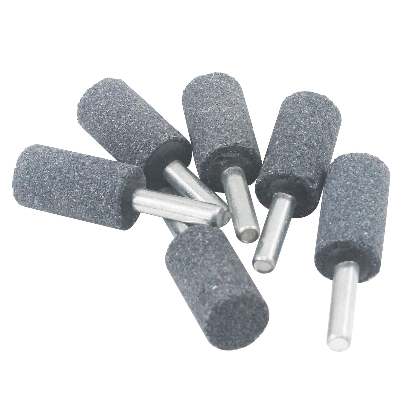 6 Pcs 16 mm Cylinder Shape Grinding Stones 1/4 Inch Shank Aluminum Oxide Moun…