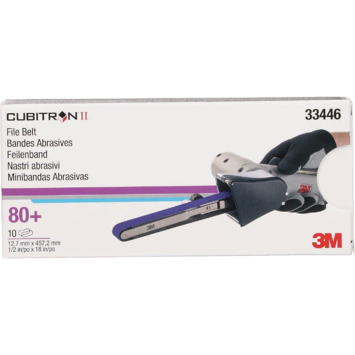 3M Cubitron II 1/2 In. x 18 In. 60 Grit Band File Belt 33445 3M Cubitron II