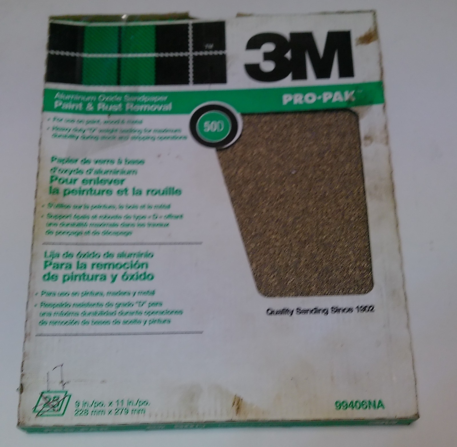 3M 95406NA 9″ x 11″ 80D Grit Aluminum Oxide Sandpaper 17 Sheets