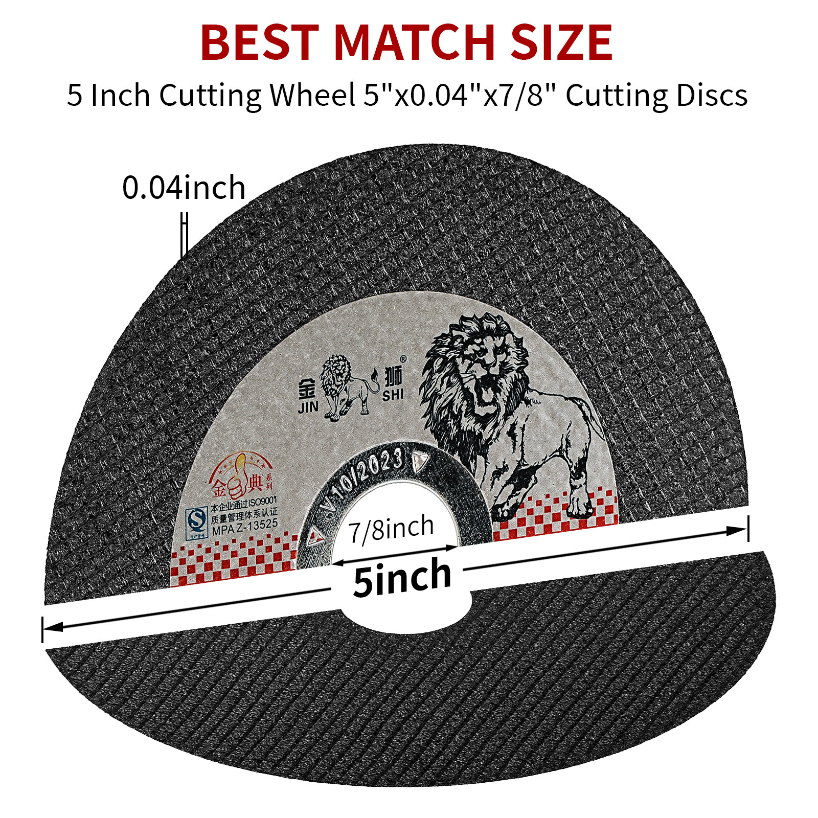5″x 0.04″x 7/8″ Cut Off Wheel Metal Stainless Steel Angle Grinder Cutting Discs