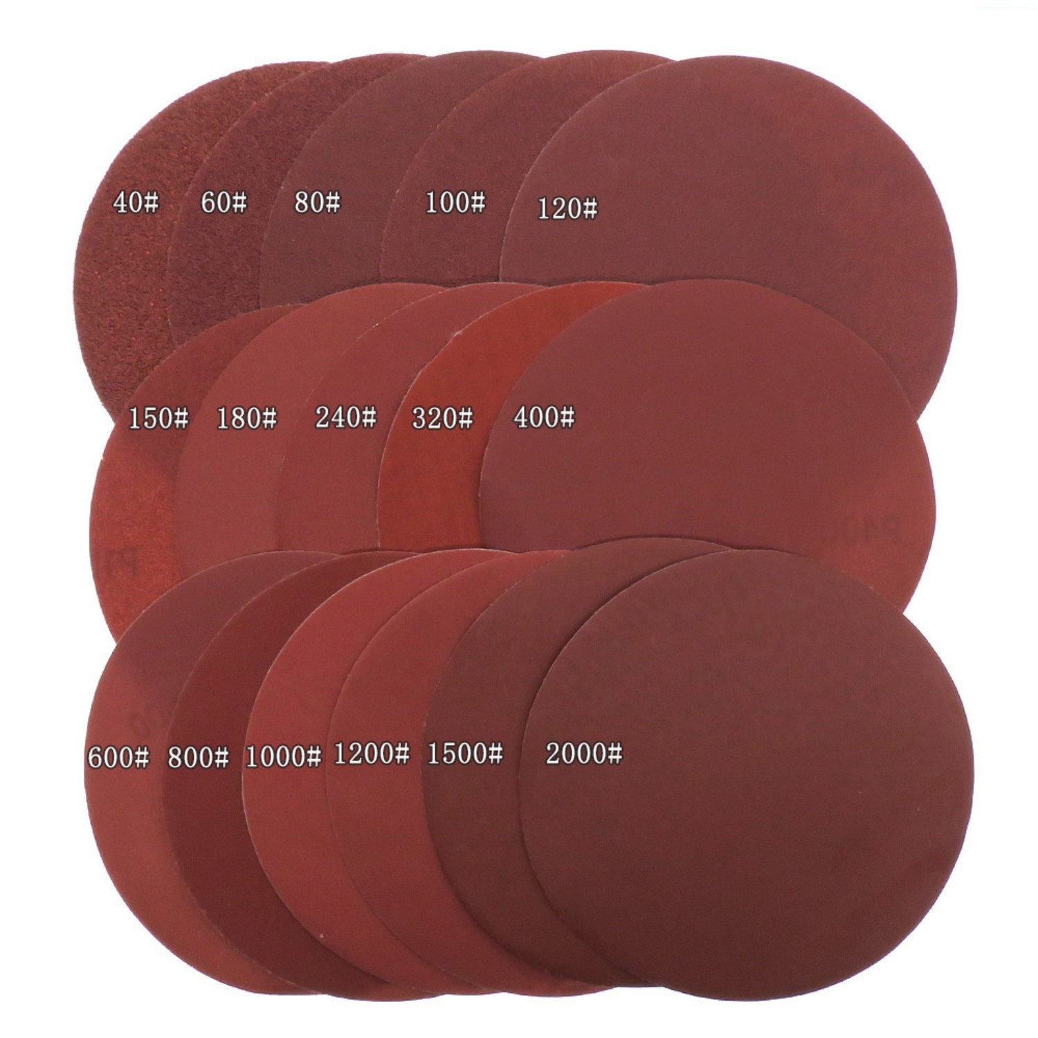 180mm – 7 inch 7″ Sanding Pads, Discs Sandpaper 40 – 2000 Grit – Hook and Loop