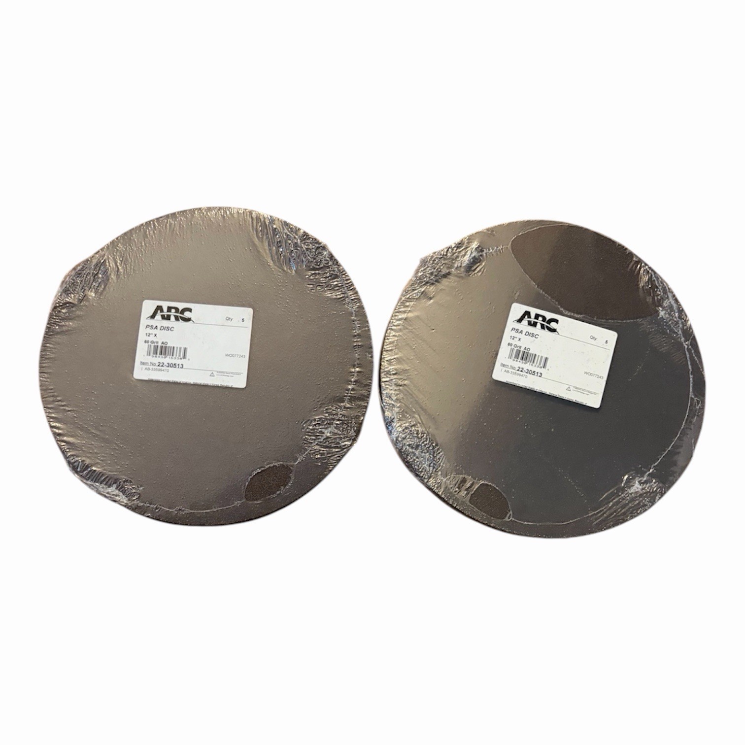 2-Packs of 5-Pack ARC ABRASIVES PSA Sanding Disc: 12″