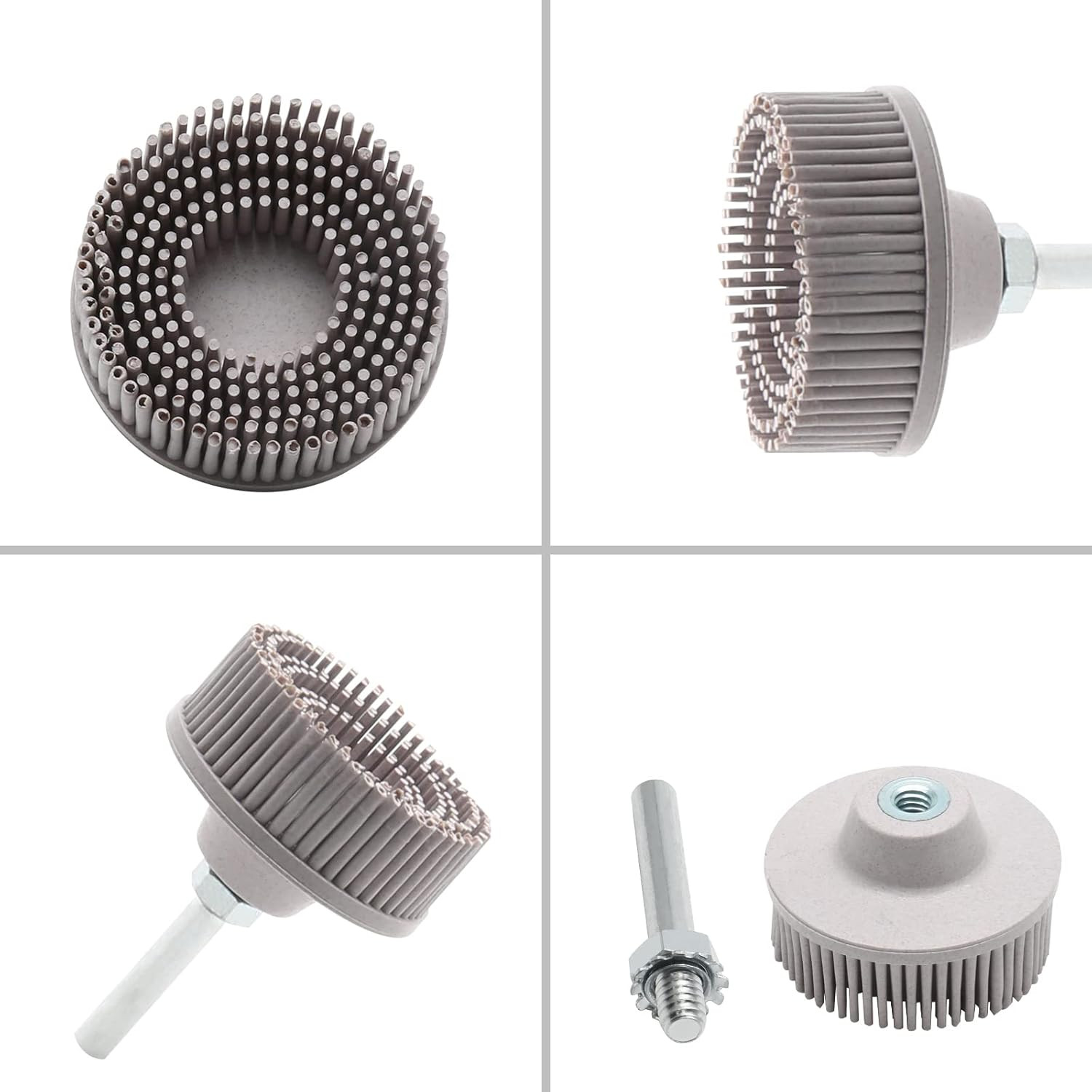 2Pcs 120 Grit White Bristle Disc Attachment 2 Inch Abrasive Bristle Disc Gask…