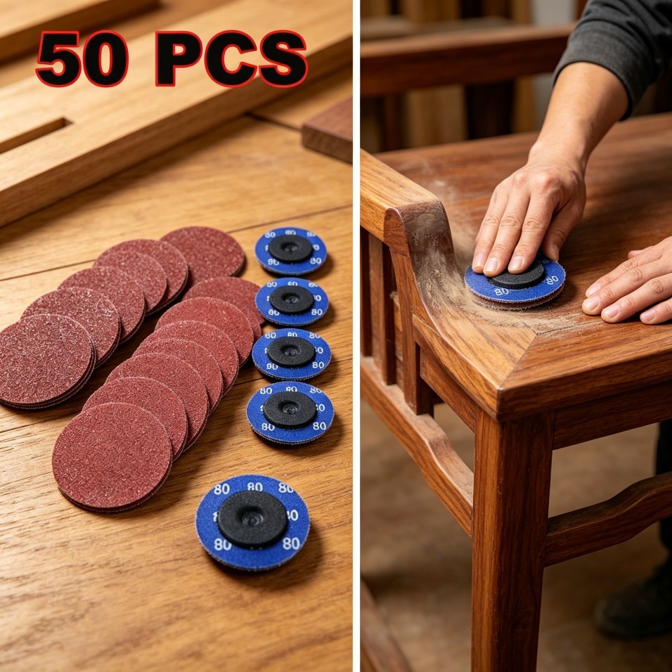 50P 2 inch 80 Grit Aluminum Oxide Roll Lock Die Grinder Sanding Grinding Disc-##