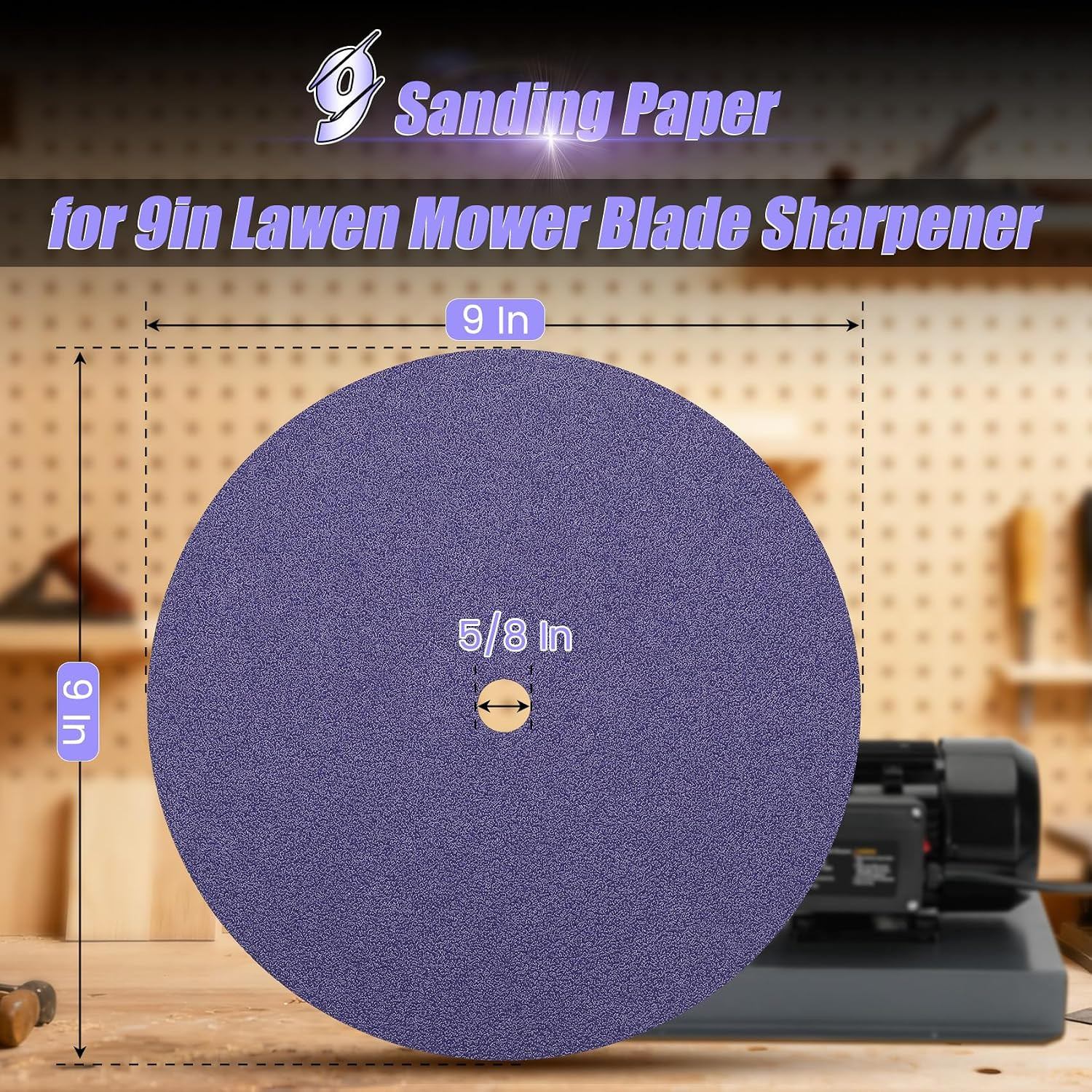 30-Pack 9″ 60 Grit Zirconia Sanding Discs for Mower Blade Sharpening