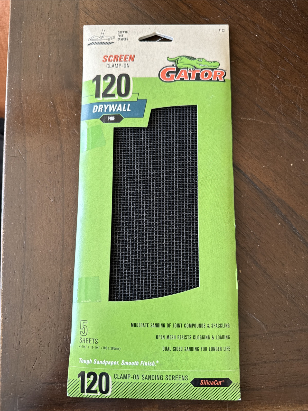 Gator Precut Drywall Sanding Screen Fine 120 -Grit Sheet Sandpaper 4.25-Inches W