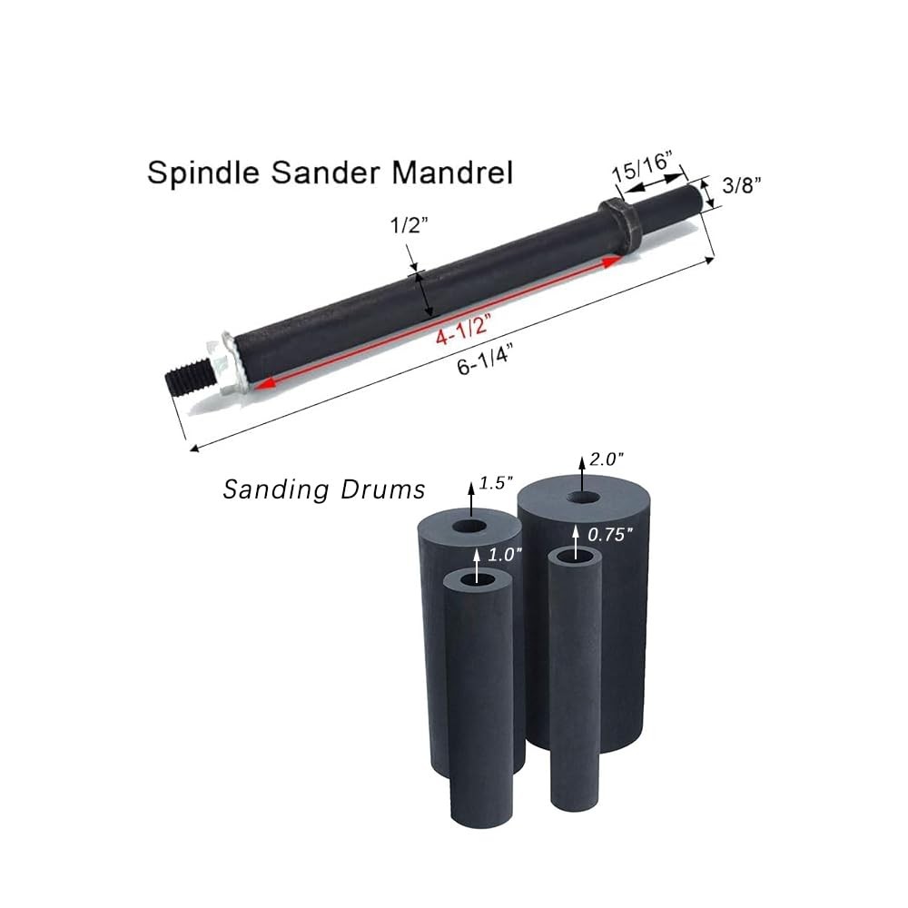 Spindle Sander Drum Kit Including Sanding Cylinder, Sanding Drum (OD 3/4″, 1″…