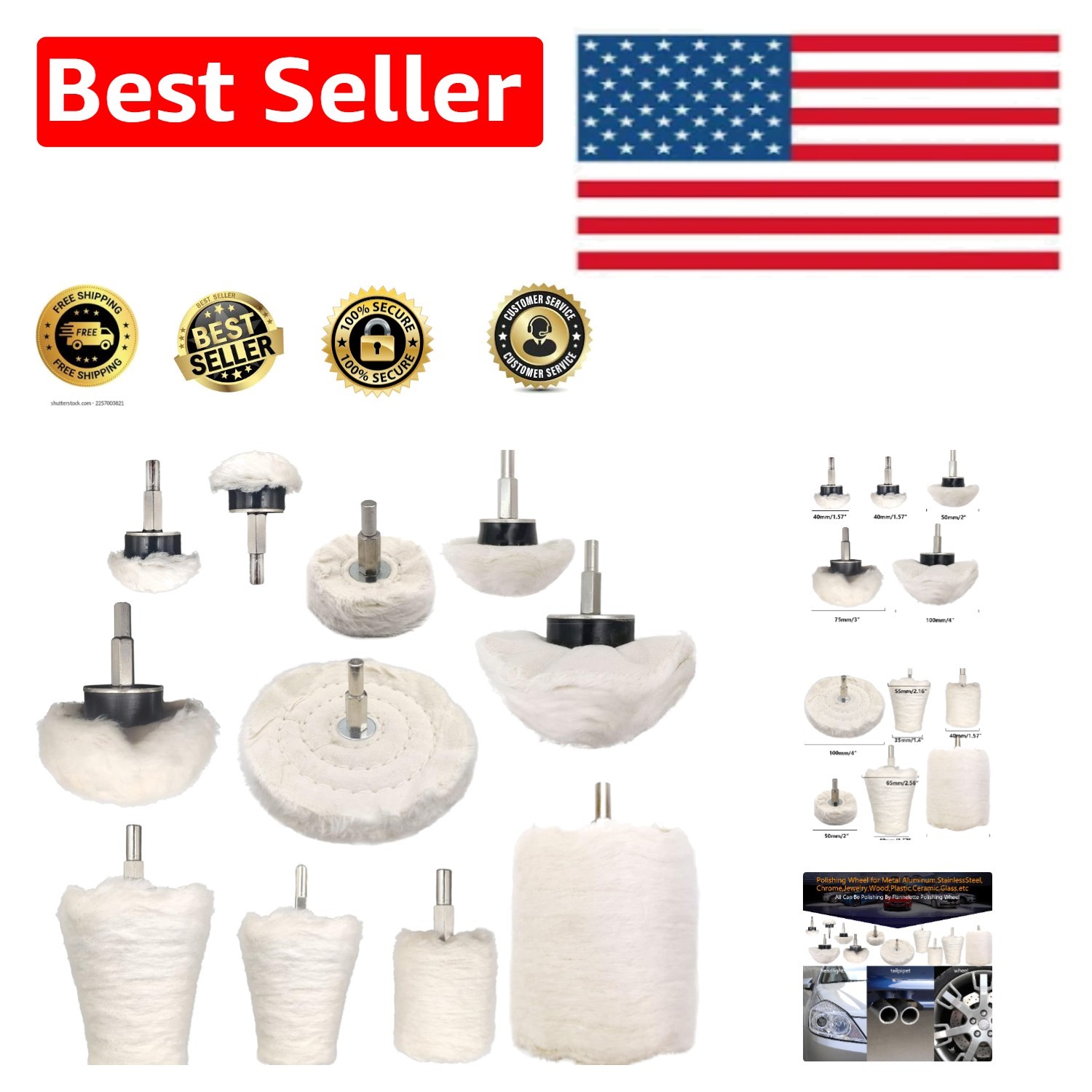 Professional Quality Polishing Wheels for Drill – 11-Piece Multi-Material Set