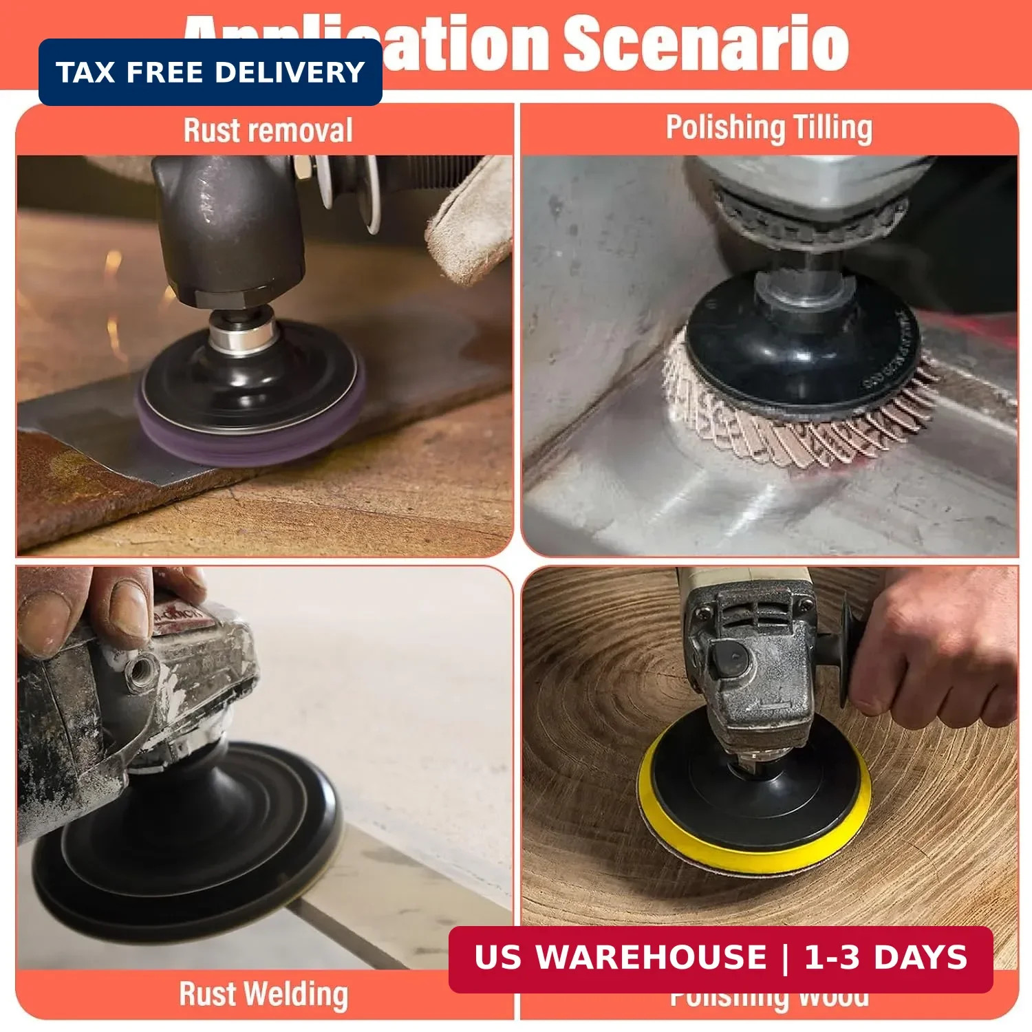 4 Pack Twist on Disc Holder, with 1/4″ Shanks, Roll Lock 2/3in | Disc Pad Holder