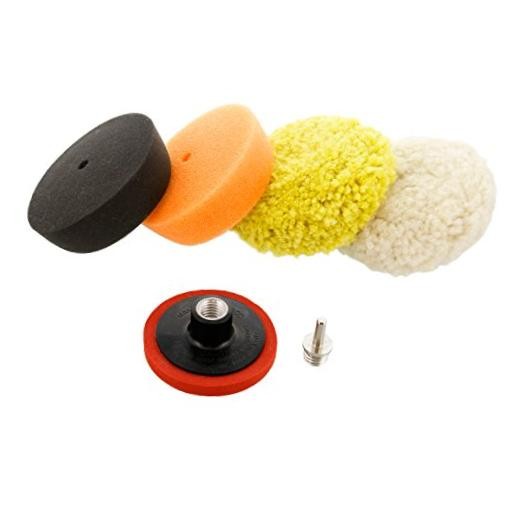 Brand 3″ Mini Buffing and Polishing Pad Kit with 4 Pads, Backing Plate, and