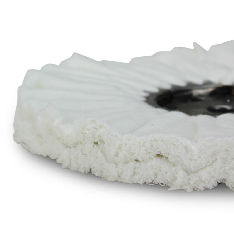 10″ White Domet Flannel Airway Polishing Wheel 3″ Center Plate x 5/8″ Arbor Hole