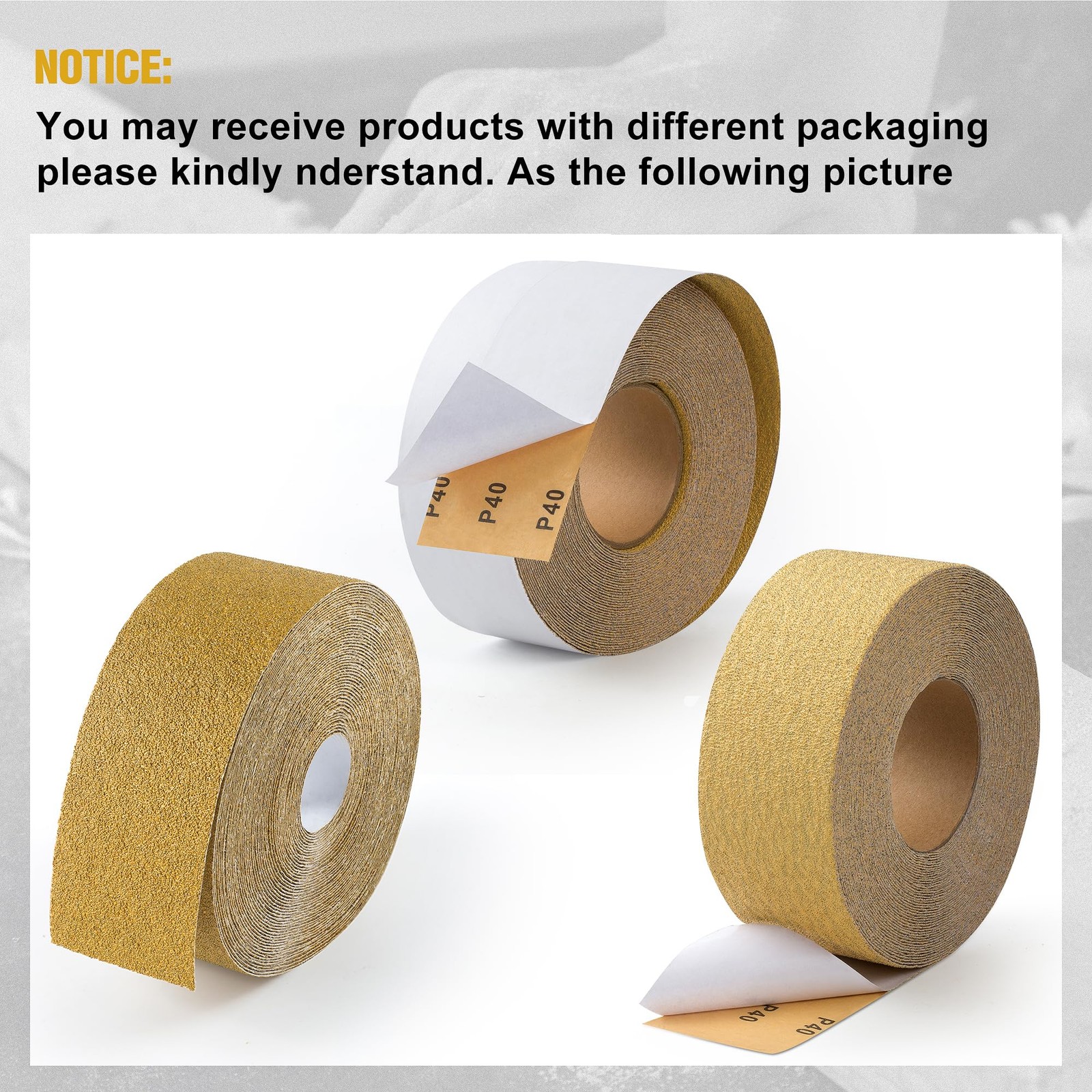 HeavyDuty Gold Sandpaper Roll 180 Grit 23/4in x 20 Yards PSA for Auto Body San