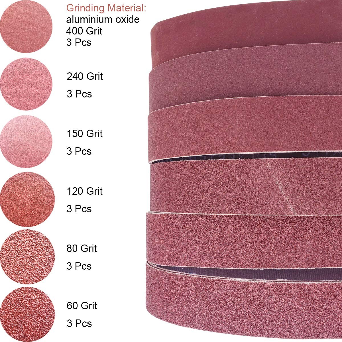 18 Pack 1-1/2 x 30 Inch Sanding Belts for Pipe Tube Polisher Sander- 3 Each…