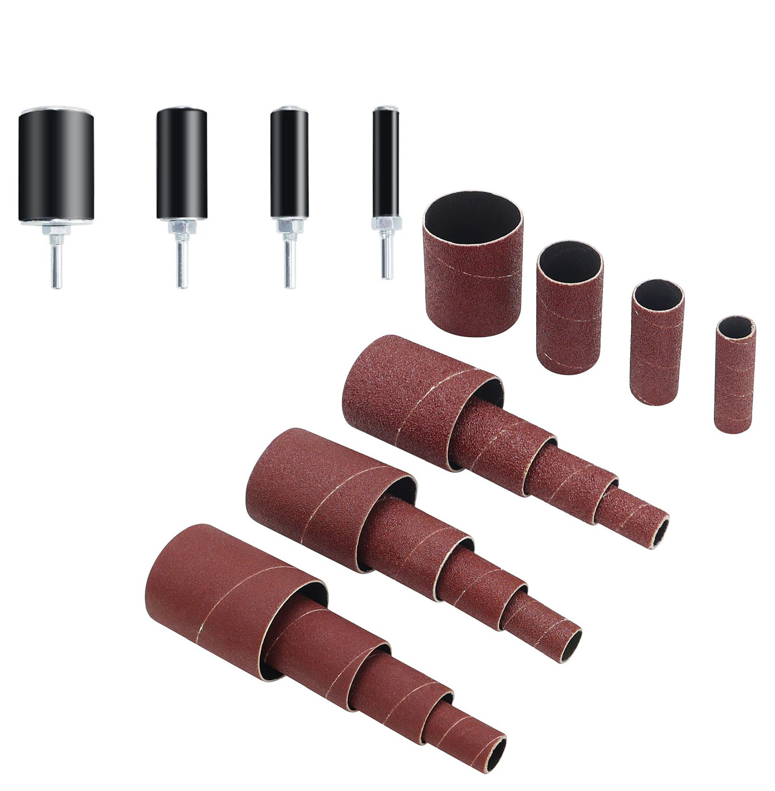 16-Pack Sanding Drums & Spindle Sanding Sleeves – 60 80 120 Grit – 2-Inch Length