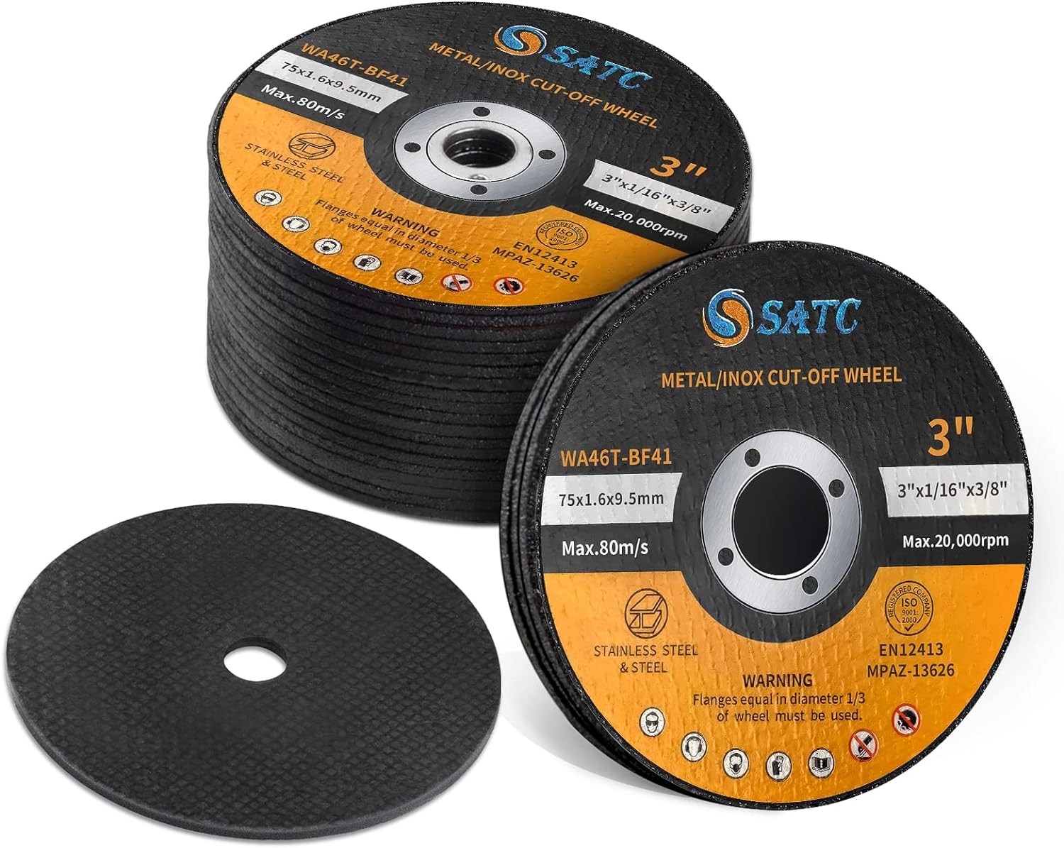 S SATC Grinder Wheel 25 PCS Cut Off Wheels 3 Inch 3inch 25PCS