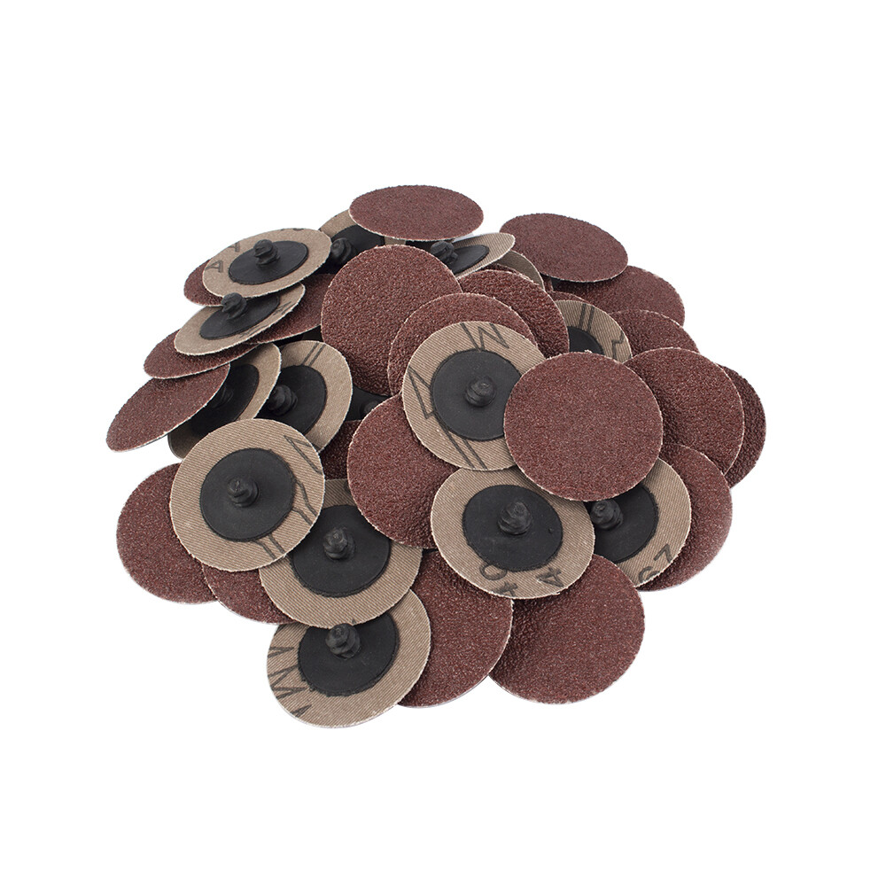 2″ 20/50pcs Sanding Disc Type R Aluminum Oxide Roll Lock With Rubber Backing Pad