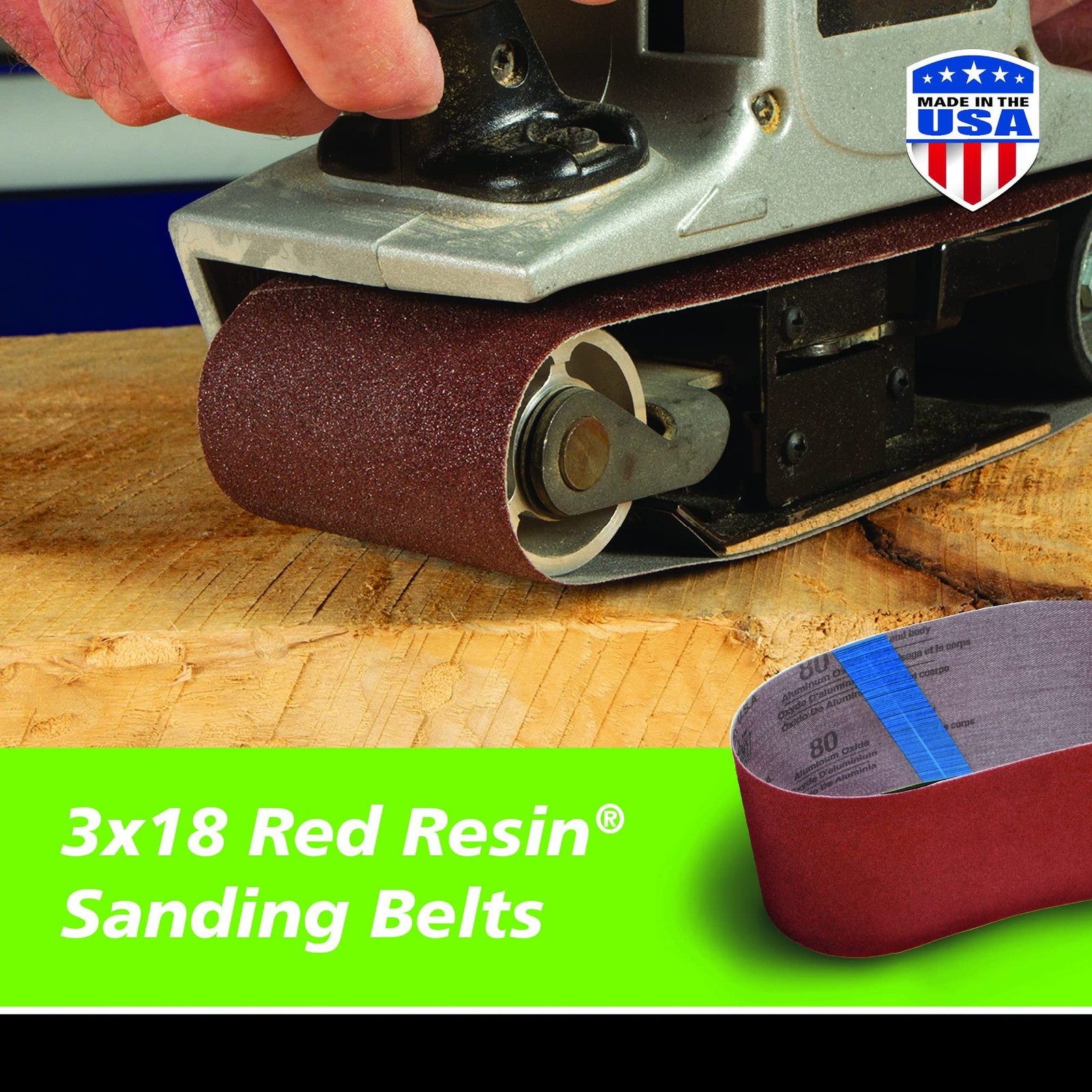 Gator 3 x 18 Red Resin Aluminum Oxide Sanding Belts, 80 Grit, 5 Pack