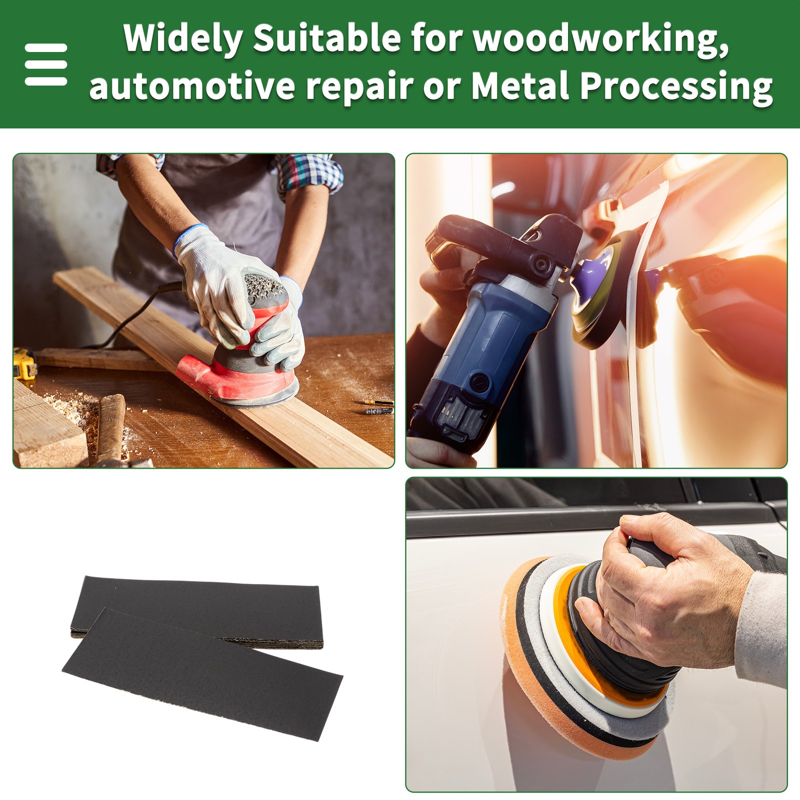 Sandpaper 230x93mm 400 Grit 30 Pcs Black Hook & Loop Sanding Sheets