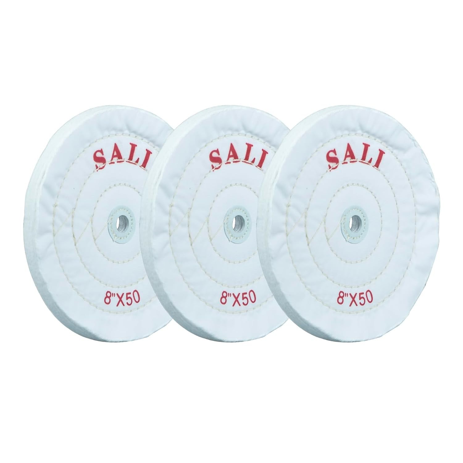 SALI 3 Pack 8 Inch Cotton Polishing Wheel 50 Ply 5 8 Arbor Hole