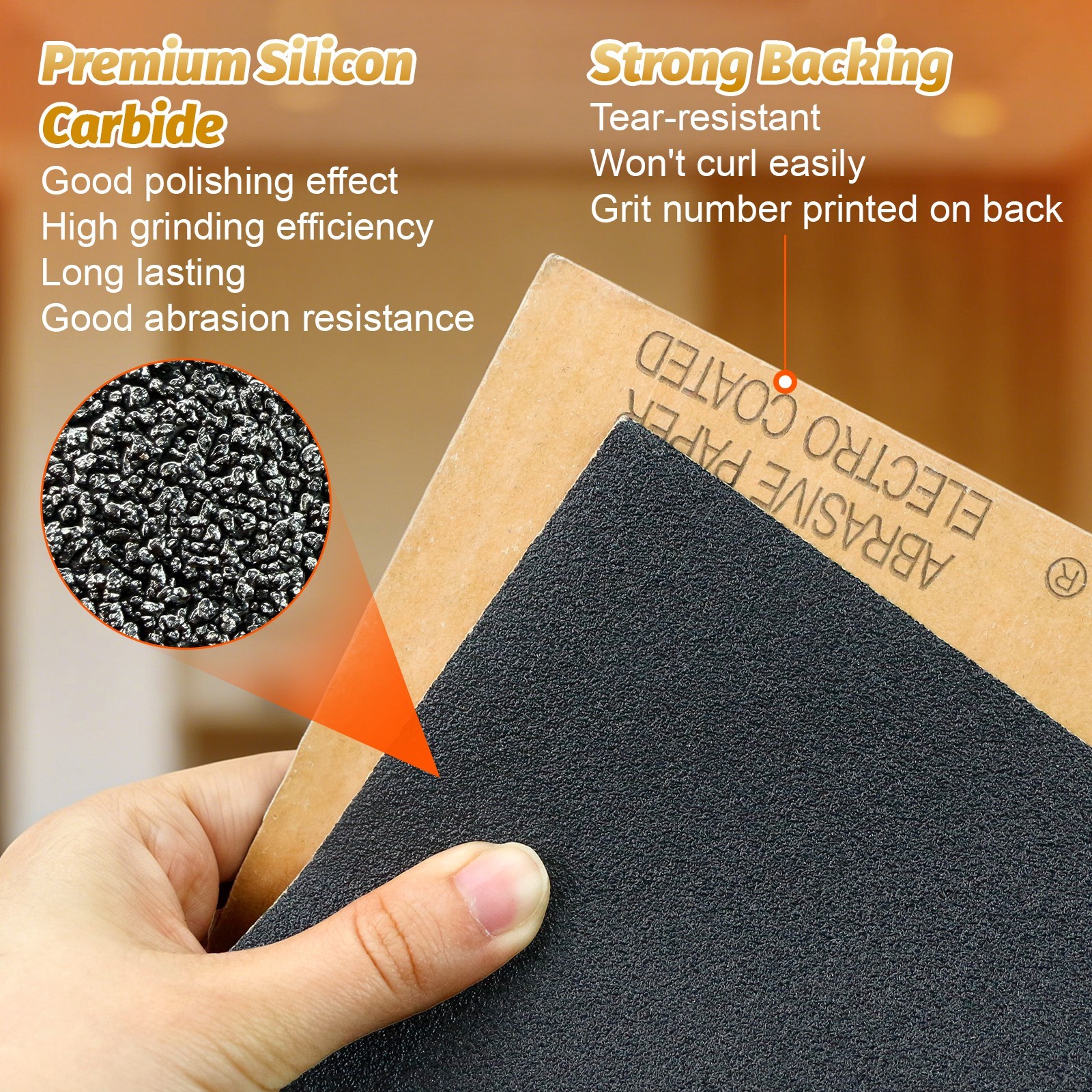 5Pc 9*11 Wet Dry Sandpaper Sheets Silicon Carbide 320 Grit Waterproof Automotive
