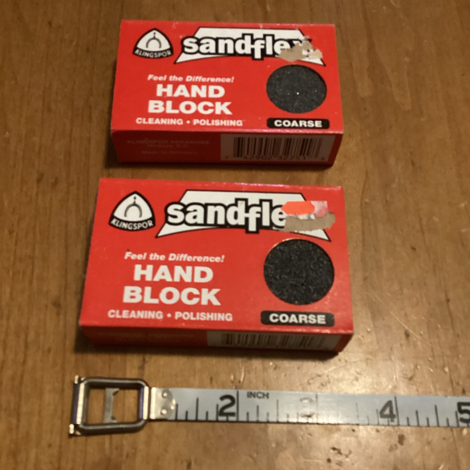 Two Klingspor Sandflex Abrasive Sanding Hand Block for Tool Maintenance Coarse