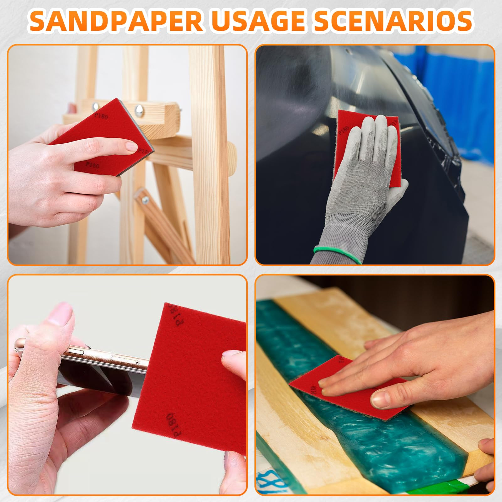 20Pcs 180-3000 Grit Sanding Sponge Set (180/320/400/600/800/1000/1200/1500/20…