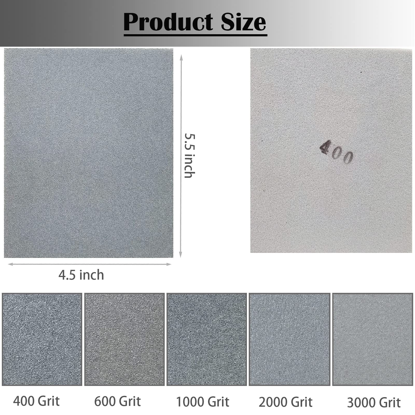 Tockrop 15 PCS 400-3000 Grit Sanding Sponge Set, 4.5 x 5.5 Inch Wet or Gray