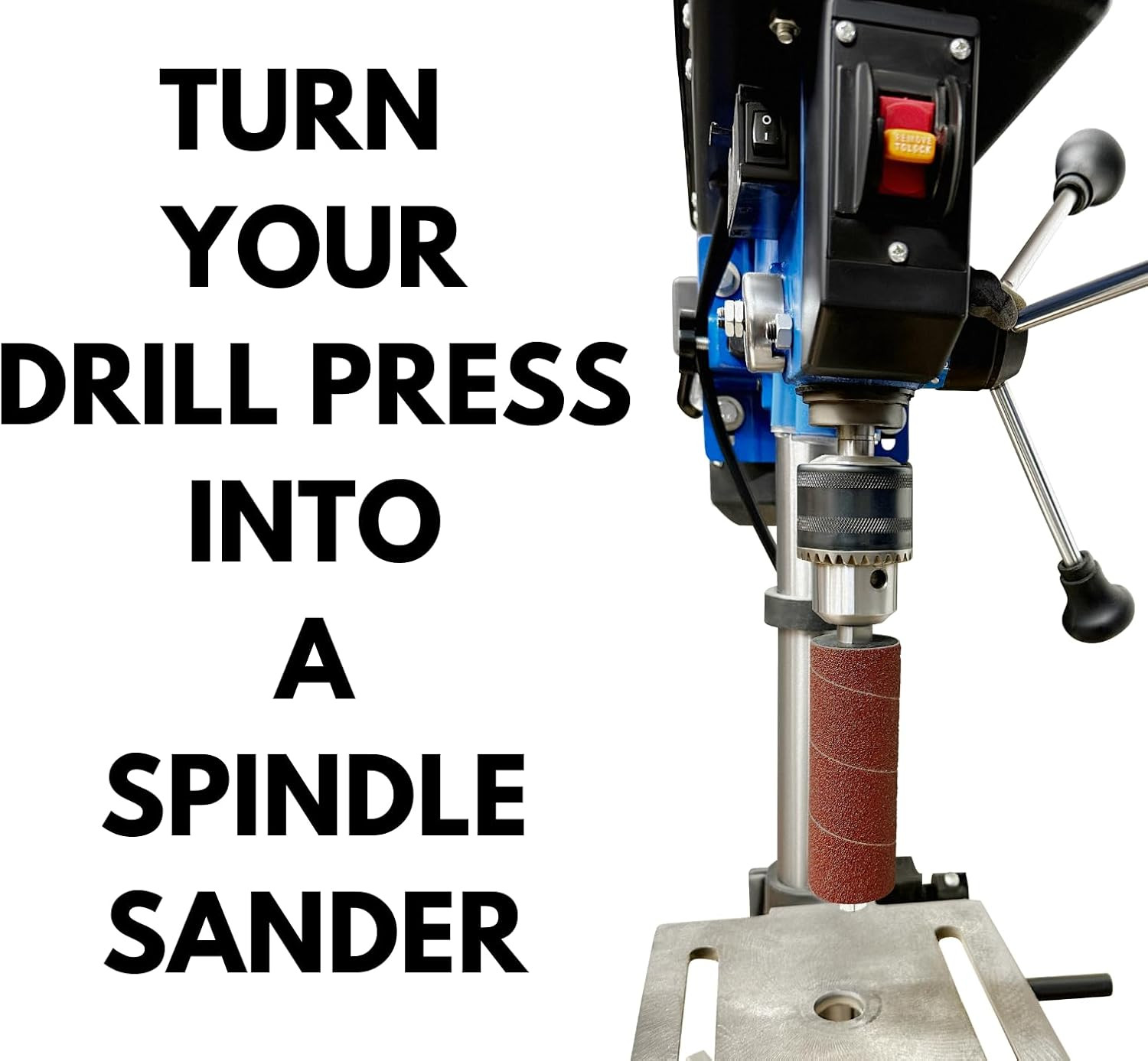 4-1/2 Inch Long Spindle Sander Attachment Kit for Drill Press Sanding Drum and S