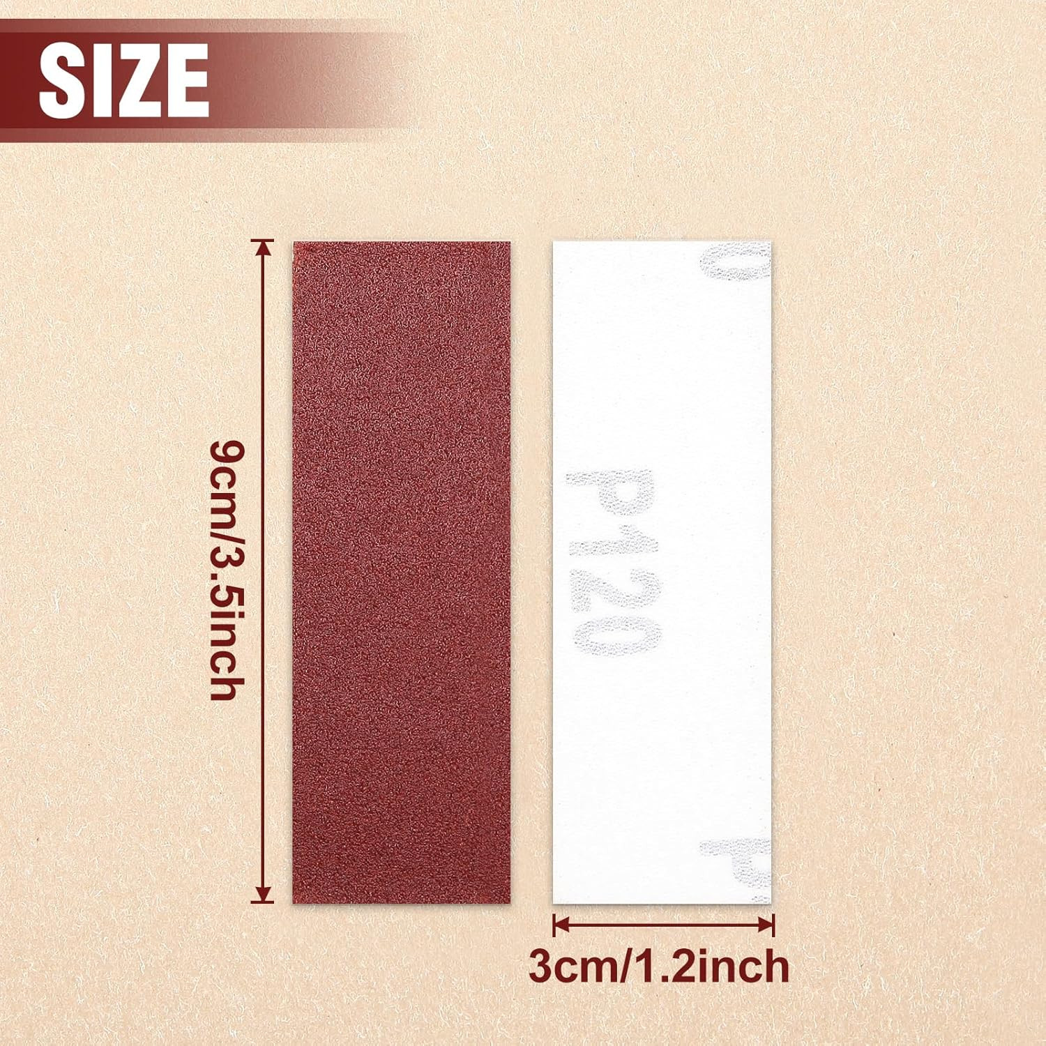 100Pcs Micro Detail Sander Paper Kit 3.5X1.2 Inch Hook and Loop Sandpaper Strips
