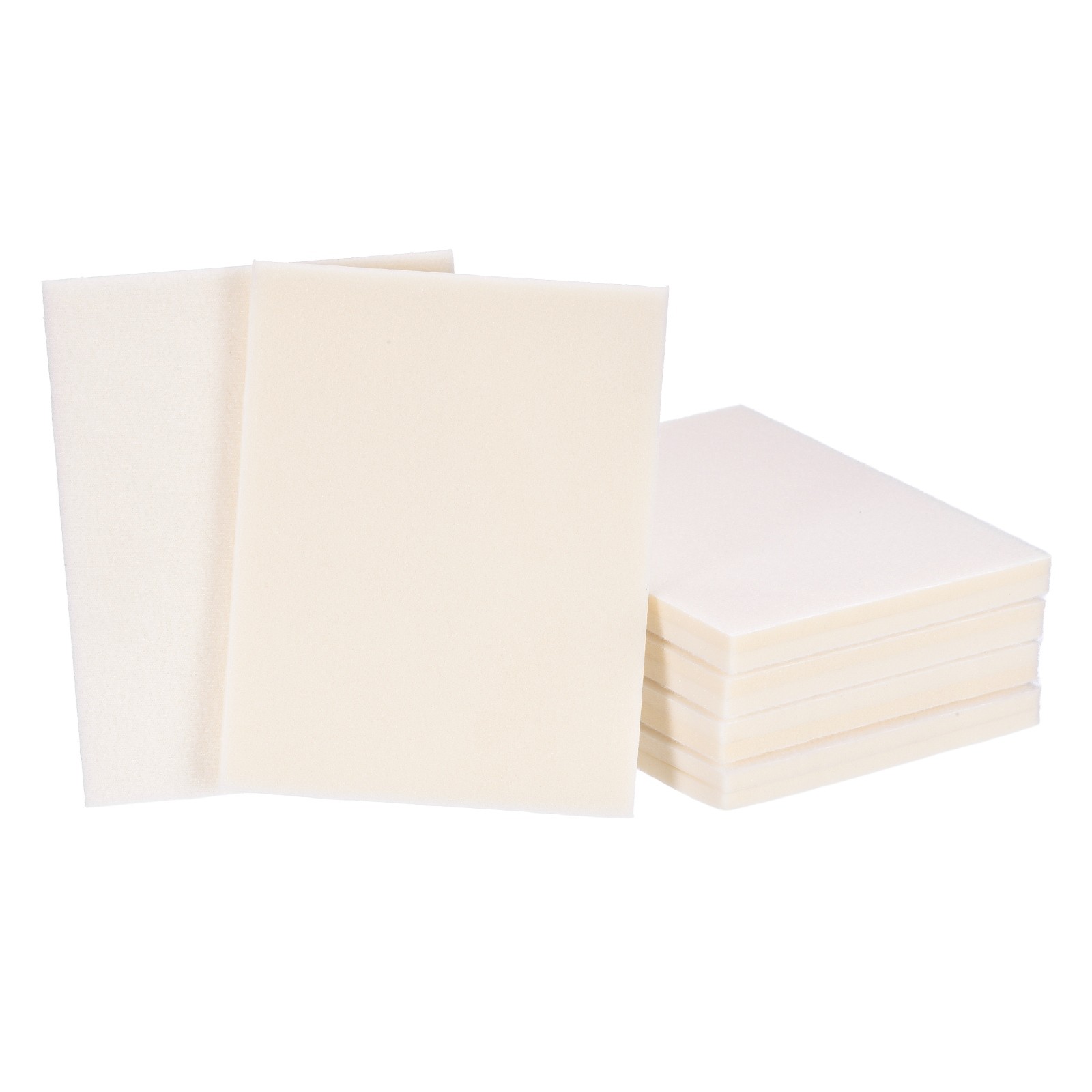10 Pcs 500-600 Grit 5.5 x 4.5 Inch Hook & Loop Foam Sanding Blocks, White