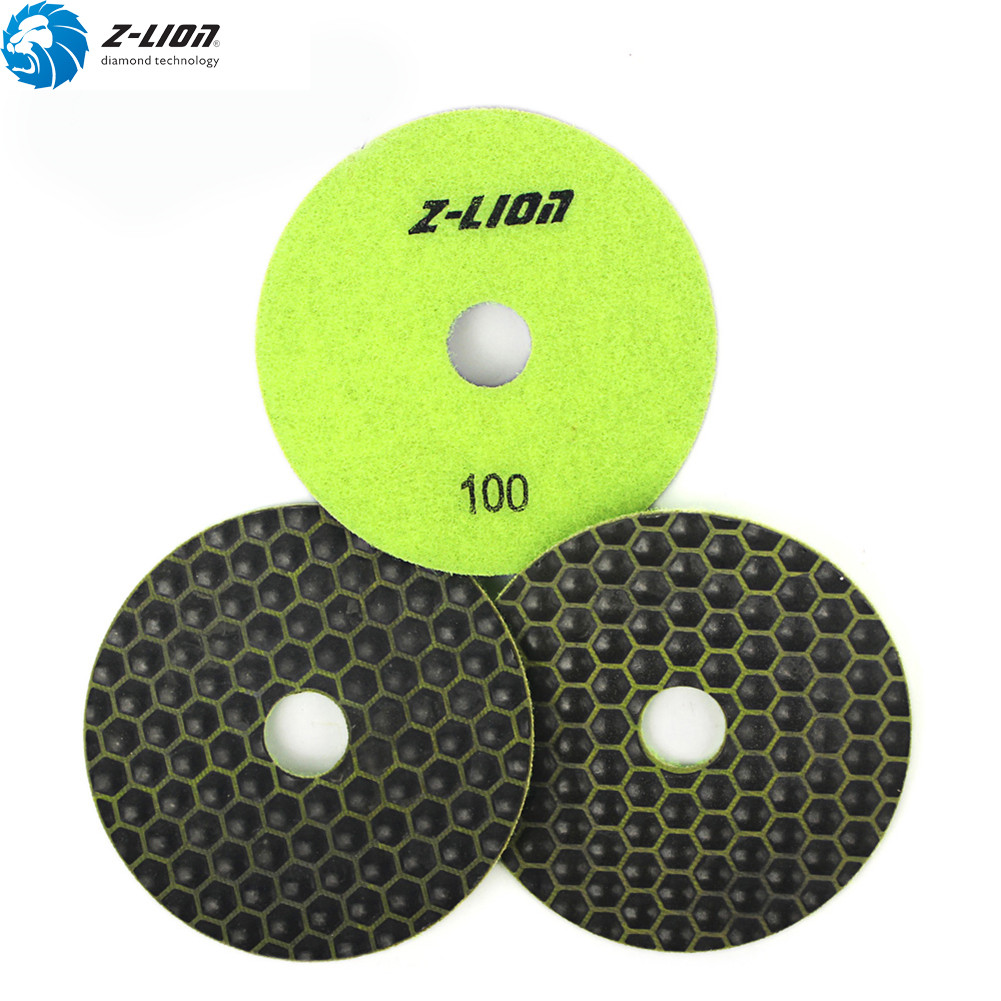 7PCS 4″ Diamond Dry Polishing Pads Grit 50-3000 Granite Marble Concrete Stone
