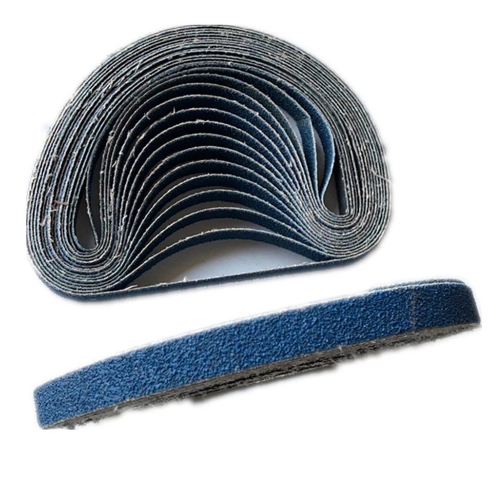 Premium Blue Zirconia Abrasive Belts 10x330mm Set of 25 Grit 40/60/80/120