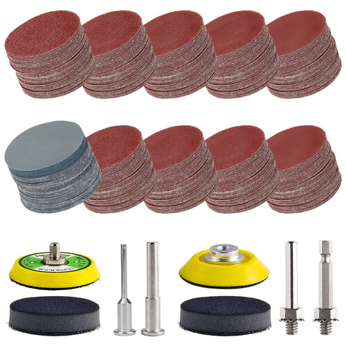 240Pc 2inch Hook Loop Sanding Discs 80-1000 Grit for Drill Wet Dry Sandpaper Pad