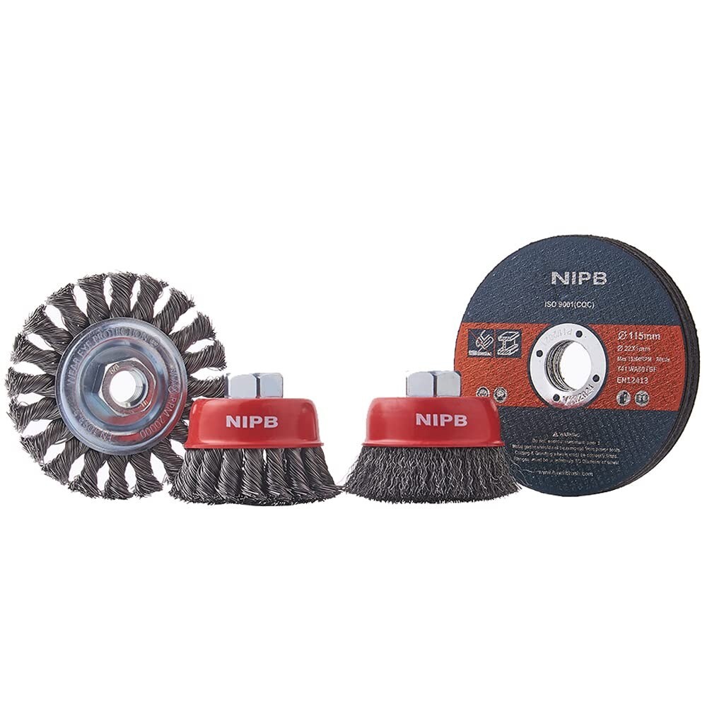 10PC 4-1/2 Inch Abrasive Cutoff Wheel Cutting Disc with 3 Sets Wire Drill Brush