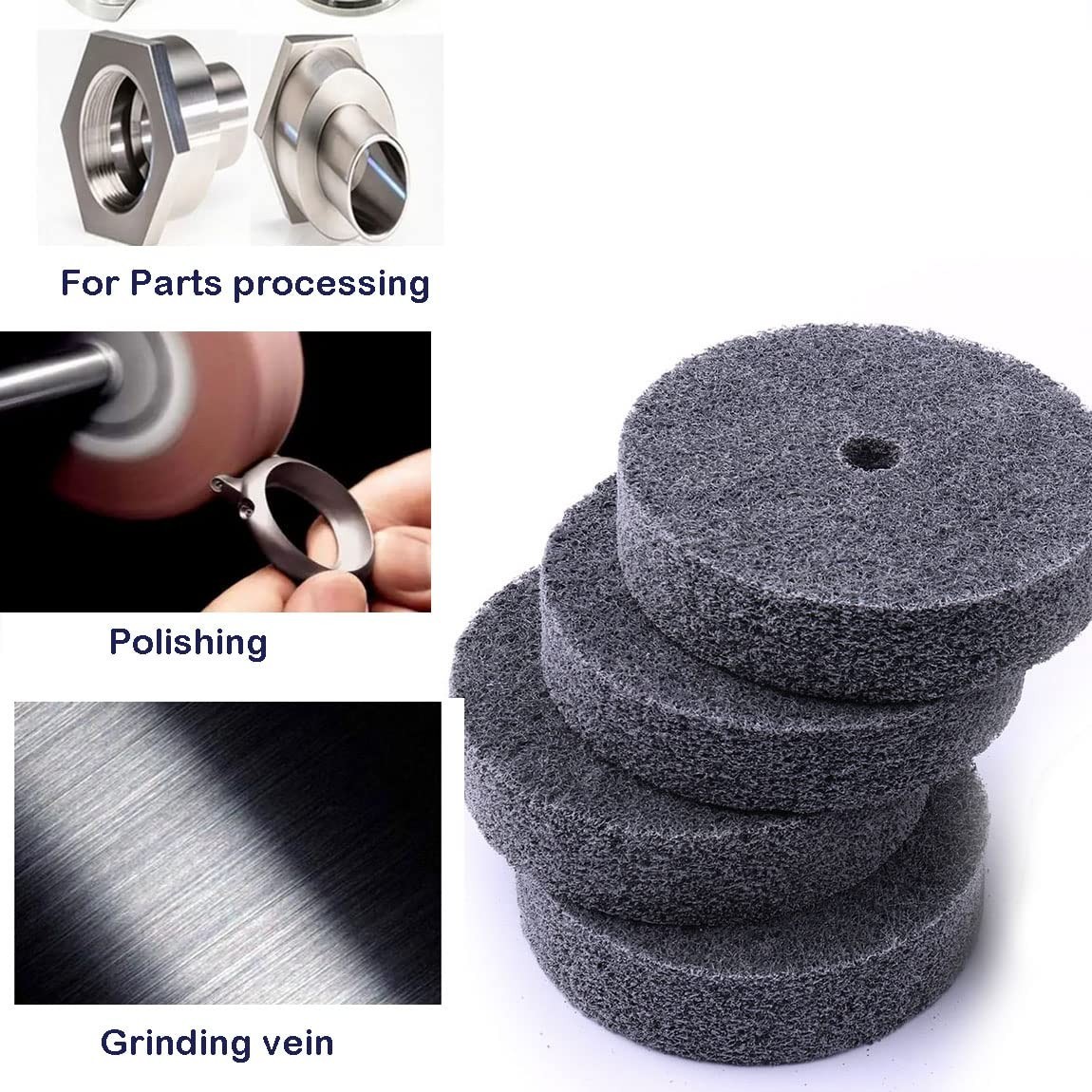 Efficient 5pcs Fiber Buffing Wheel Set – 3 Inch for Metalwork Applications