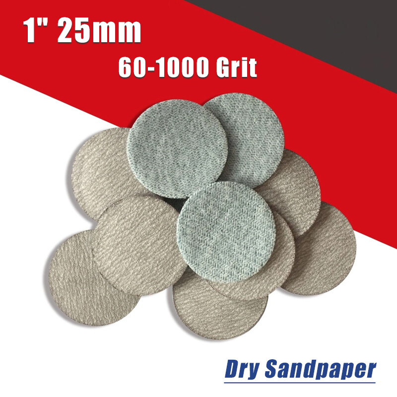 1″ 25mm Dry Sanding Discs Round Sandpaper Abrasive Flocking Pads 60-1000 Grit