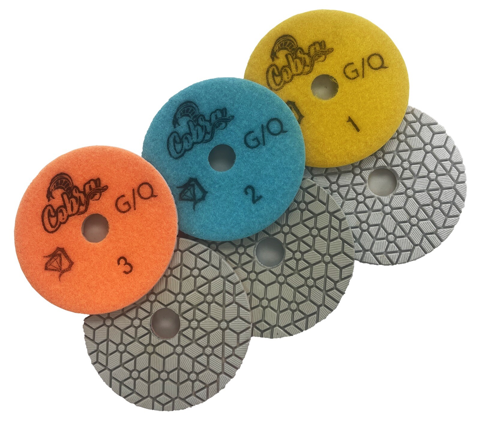 4” Three Step Diamond Polishing Pads For Granite, Quartz & Marble