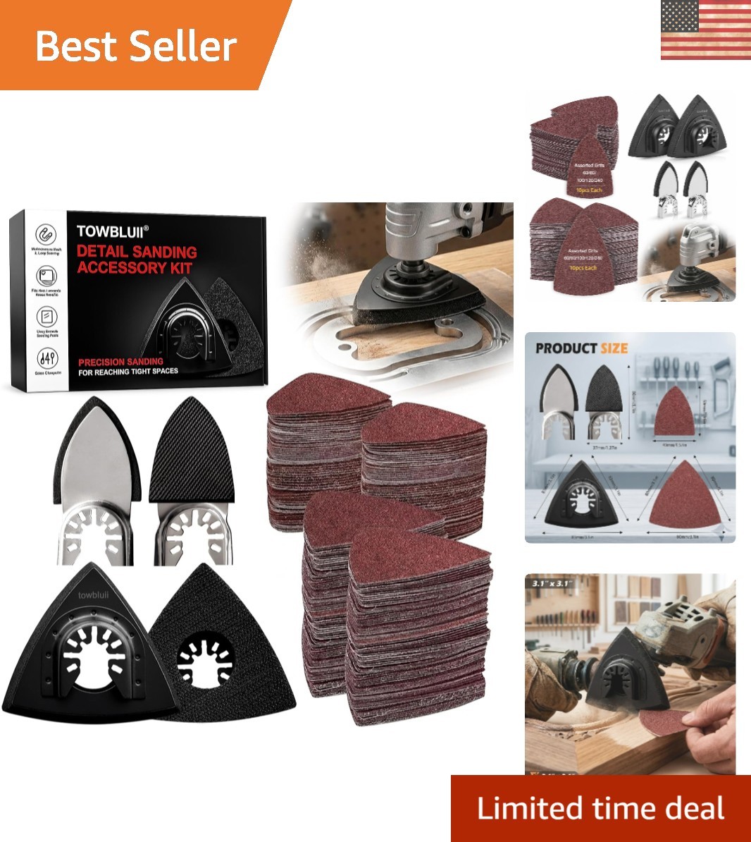Essential 106-Piece Oscillating Tool Sandpaper Set for Polishing & Finishing