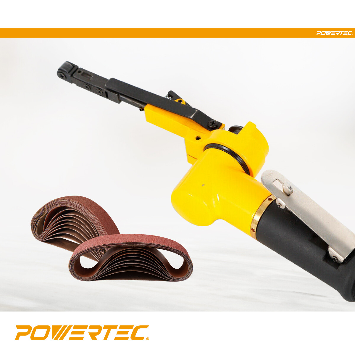 POWERTEC 3/8 x 13″ Sanding Belts 150 Grit 10pcs Aluminum Oxide Sandpaper 401315